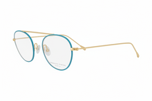 Lade das Bild in den Galerie-Viewer, Air 4 Be Gold & Blue Surgical Stainless Steel Eyeglasses | Francois Pinton Side