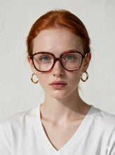 Lade das Bild in den Galerie-Viewer, Allure 02 Rp Red & Purple Tortoise Round Eyeglasses | Francois Pinton Woman