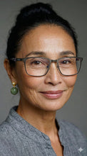 Charger l'image dans la galerie, Alps AF3 Dark Grey Stainless Steel Rectangular Eyeglasses | David Green Woman