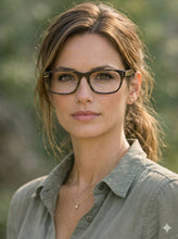 Lade das Bild in den Galerie-Viewer, Anchor AN1 Eco-Friendly Black & Leaf Rectangular Eyeglasses | David Green Woman2