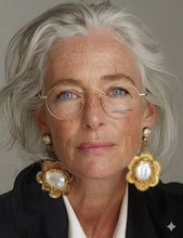 Charger l'image dans la galerie, Antique 5 Yy Gold Surgical Stainless Steel Oval Eyeglasses | Francois Pinton Woman