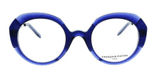 Cargar imagen en el visor de la galería, Aqua 03 Be Sapphire Blue Crystal Round Cat Butterfly Eyeglasses | Francois Pinton Front