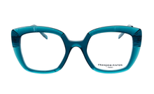 Lade das Bild in den Galerie-Viewer, Aqua 05 Gi Blue Crystal Squared Butterfly Eyeglasses | Francois Pinton Front