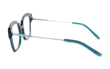 Lade das Bild in den Galerie-Viewer, Aqua 05 Gi Blue Crystal Squared Butterfly Eyeglasses | Francois Pinton Side2