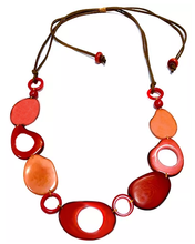 Cargar imagen en el visor de la galería, Pebbles C022 | Eyeglass Holder Necklace | Coral & Brown Tagua