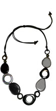 Cargar imagen en el visor de la galería, Pebbles C100 | Eyeglass Holder Necklace | Black & Grey Tagua