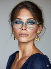 Lade das Bild in den Galerie-Viewer, Allure 03 Gb – Brille von Francois Pinton - Blau & Grau · Kristallacetat · Rund