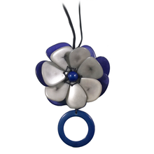 Lade das Bild in den Galerie-Viewer, Flor C.00411 | Eyeglass Holder Necklace | Grey & Navy Tagua