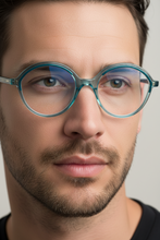 Lade das Bild in den Galerie-Viewer, Allure 03 Gb – Brille von Francois Pinton - Blau &amp; Grau · Kristallacetat · Rund
