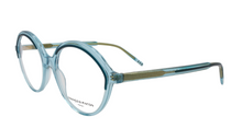 Lade das Bild in den Galerie-Viewer, Allure 03 Gb Blue Crystal Round Eyeglasses | Francois Pinton Side

