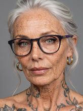 Lade das Bild in den Galerie-Viewer, Almond AY1A Eco-Friendly Black &amp; Leaf Rectangular Eyeglasses | David Green Woman
