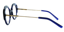Cargar imagen en el visor de la galería, Aqua 03 Be Sapphire Blue Crystal Round Cat Butterfly Eyeglasses | Francois Pinton Side2
