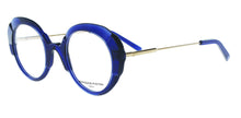 Cargar imagen en el visor de la galería, Aqua 03 Be Sapphire Blue Crystal Round Cat Butterfly Eyeglasses | Francois Pinton Side
