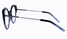 Lade das Bild in den Galerie-Viewer, Aqua 04 Bi Black Blue-Grey Crystal Cat Butterfly Eyeglasses | Francois Pinton Side2
