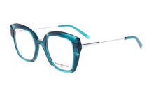 Lade das Bild in den Galerie-Viewer, Aqua 05 Gi Blue Crystal Squared Butterfly Eyeglasses | Francois Pinton Side
