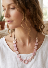 Load image into Gallery viewer, Chifle C02 | Eyeglass Holder Necklace | Pink Handcrafted | Tagua
