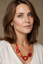 Cargar imagen en el visor de la galería, Pebbles C022 | Eyeglass Holder Necklace | Coral &amp; Brown Tagua Woman
