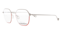 Lade das Bild in den Galerie-Viewer, Rubis 04 Io Matte Silver &amp; Red Stainless Steel Eyeglasses | Karavan Side
