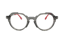 Cargar imagen en el visor de la galería, Wilfrid 02 Ir Grey &amp; Red Cut-Out Acetate Eyeglasses | Karavan Front
