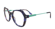 Charger l'image dans la galerie, Wilfrid 03 Bb Navy Hexagonal Cut-Out Acetate Eyeglasses | Karavan Side
