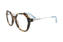 Charger l'image dans la galerie, Wilfrid 03 Eb Tortoise &amp; Blue Hexagonal Eyeglasses | Karavan Side
