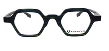 Lade das Bild in den Galerie-Viewer, Spinelle 05 KARAVAN - Eyewear green &amp; black hexagon 

